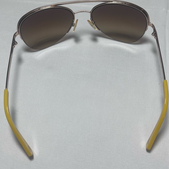 MICHAEL Michael Kors Miami Yellow and Brown Aviator Sunglasses - Picture 6 of 8